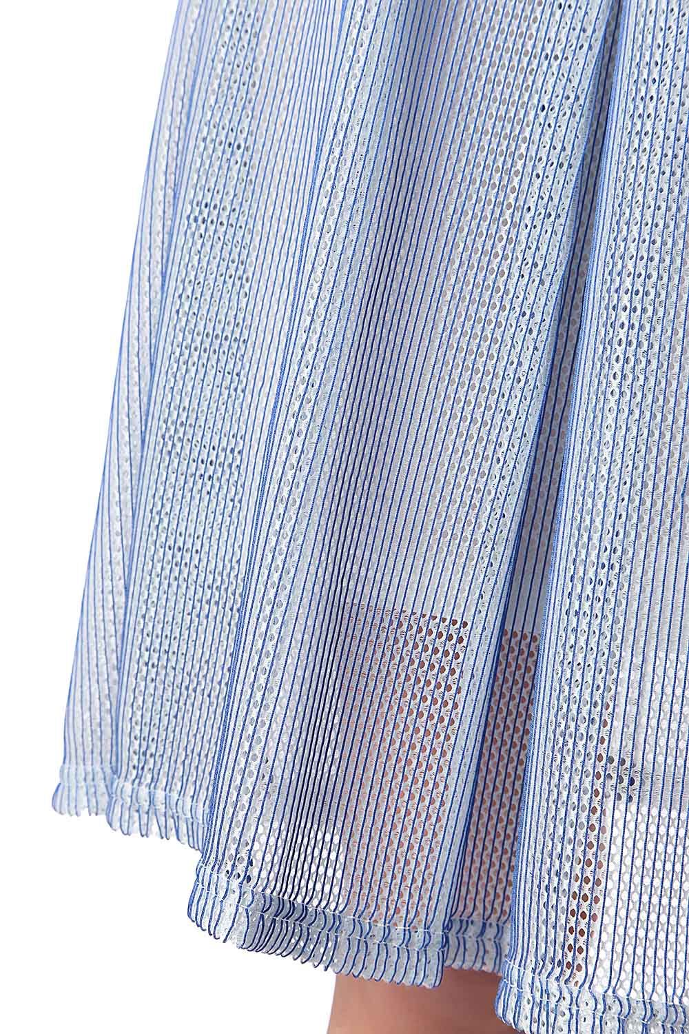 Blue mesh midi skirt with pleat detailSkirts