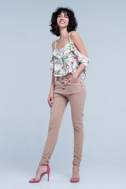 Q2-Brown crush jeans-Jeans
