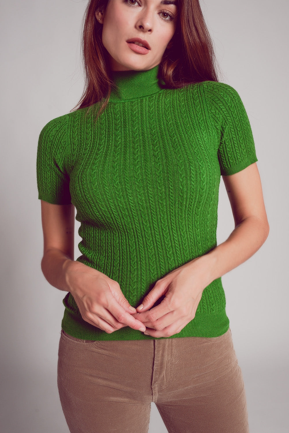Cable knitted jumper in greenSweaters