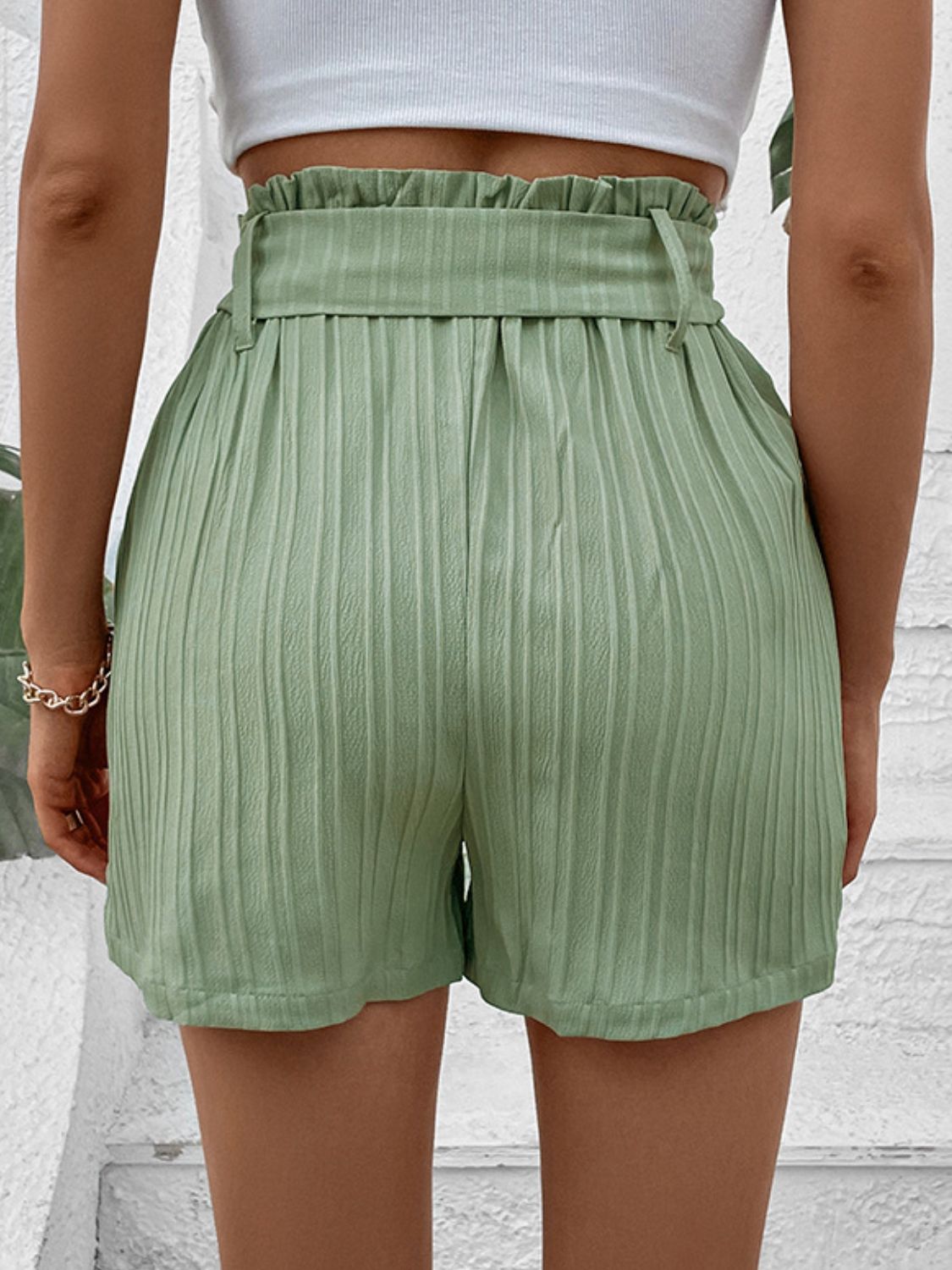 Belted Shorts with Pockets Posh Styles Apparel