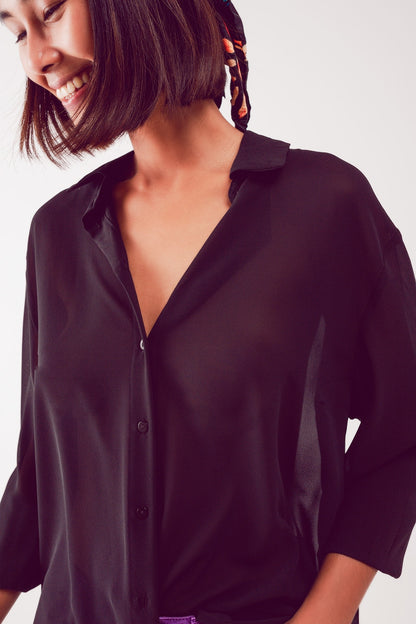 Chiffon shirt in blackBlouses