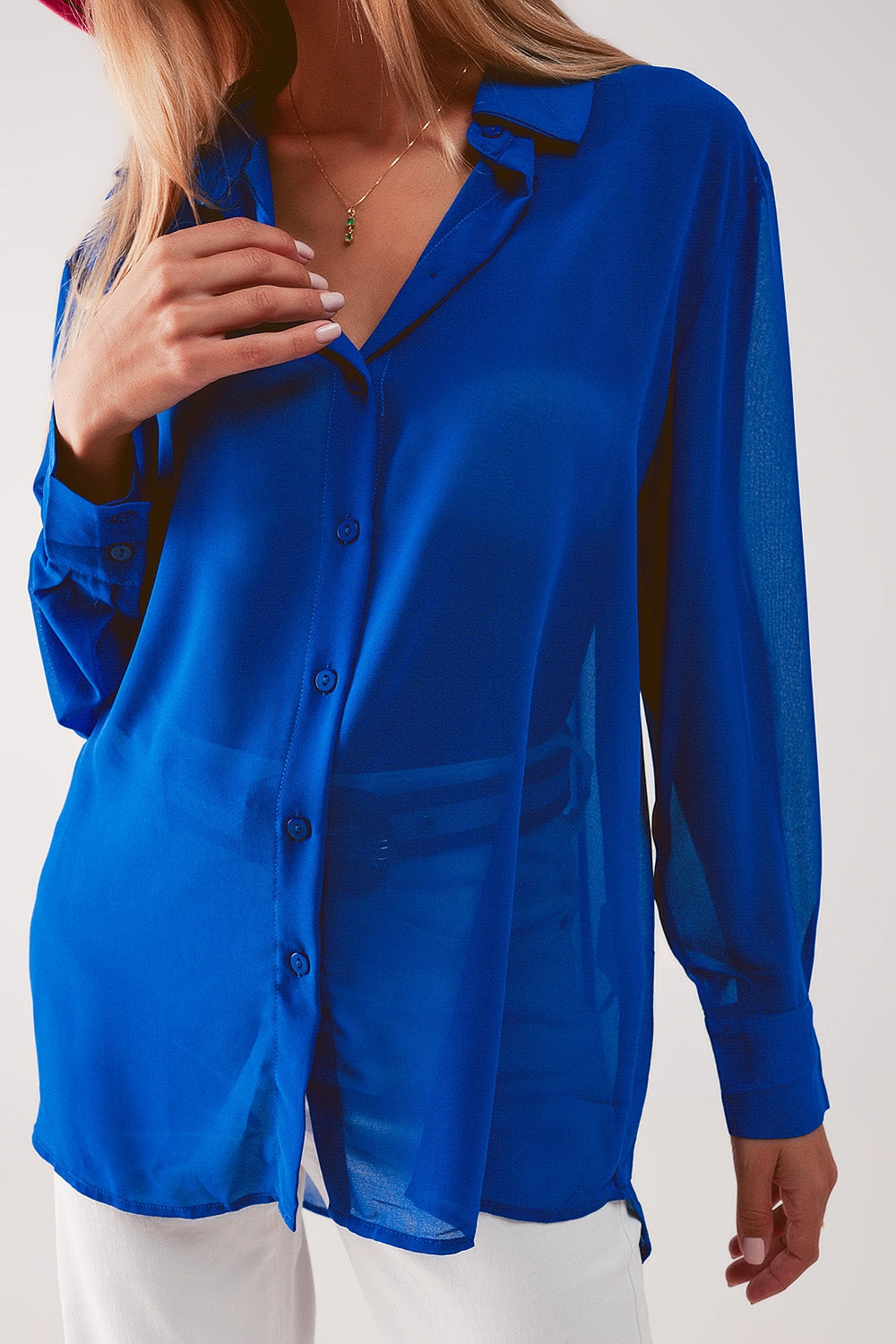 Chiffon shirt in blueBlouses