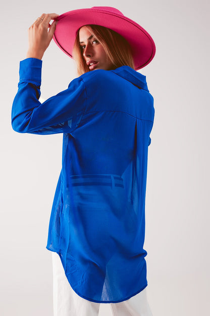 Chiffon shirt in blueBlouses