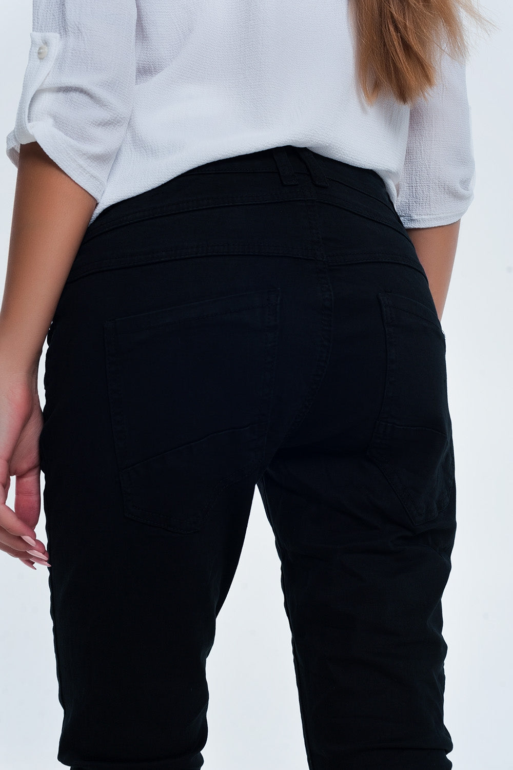 Drop crotch skinny jean in blackJeans