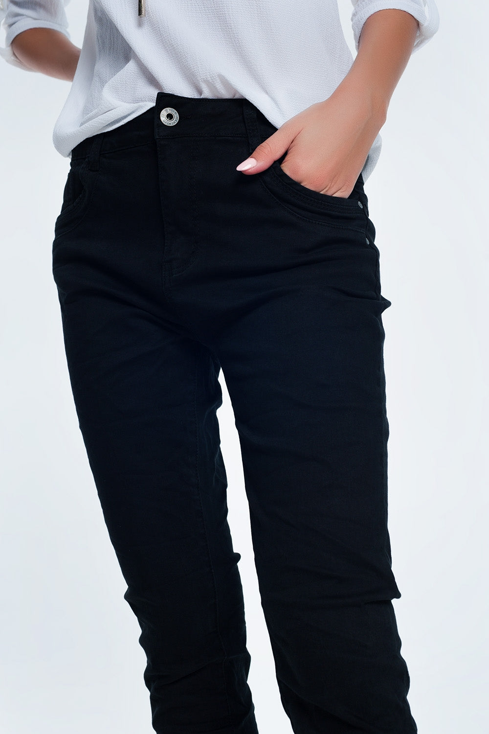 Drop crotch skinny jean in blackJeans