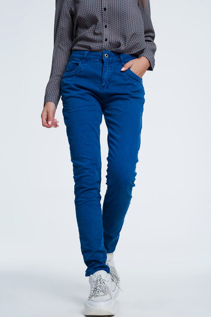 Q2 Drop crotch skinny jean in blue