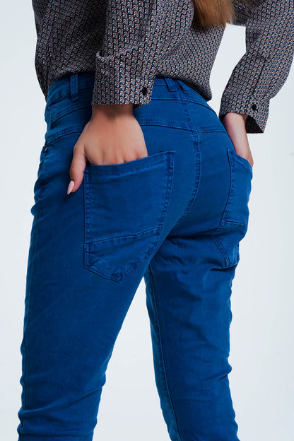 Drop crotch skinny jean in blueJeans