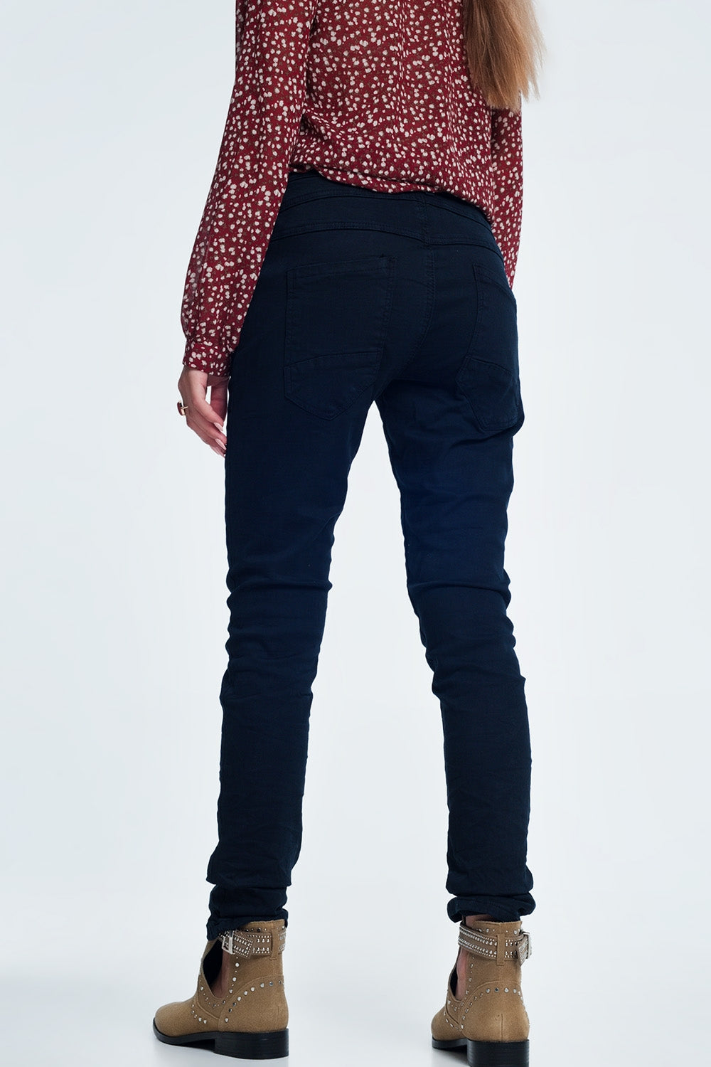 Drop crotch skinny jean in navyJeans