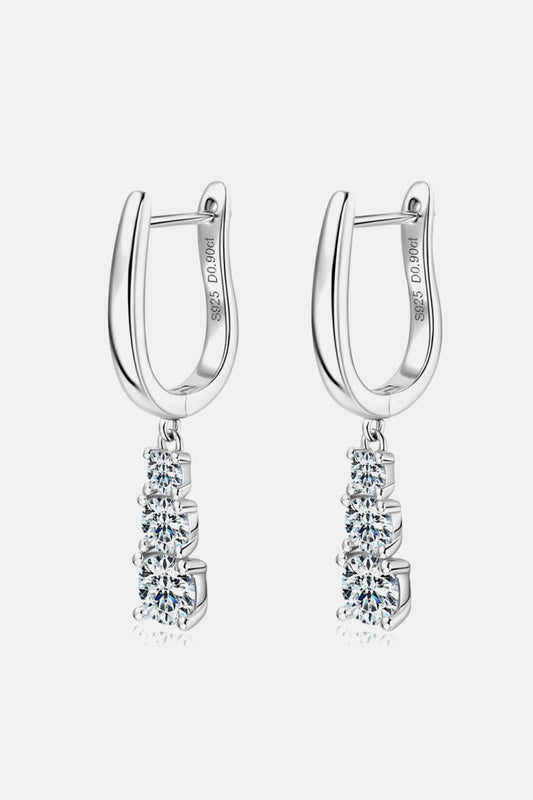 1.8 Carat Moissanite 925 Sterling Silver Drop Earrings Posh Styles Apparel