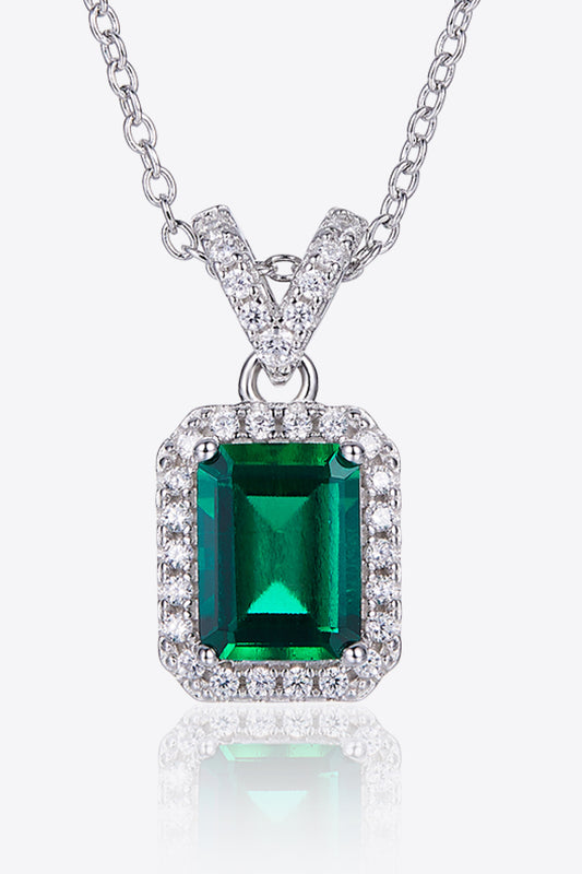 Adored 1.25 Carat Lab-Grown Emerald Pendant Necklace Posh Styles Apparel