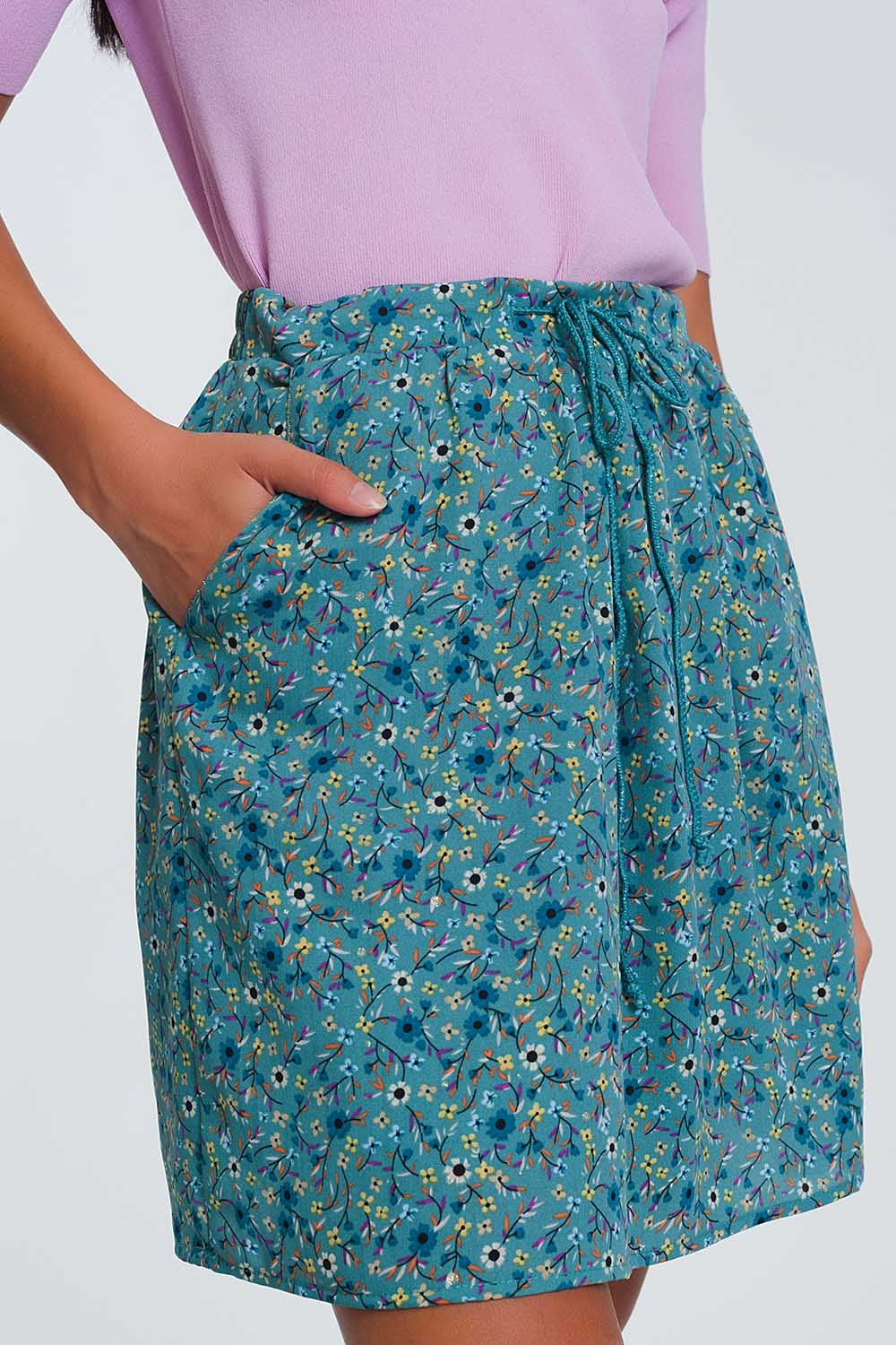 Floral mini skirt in greenSkirts