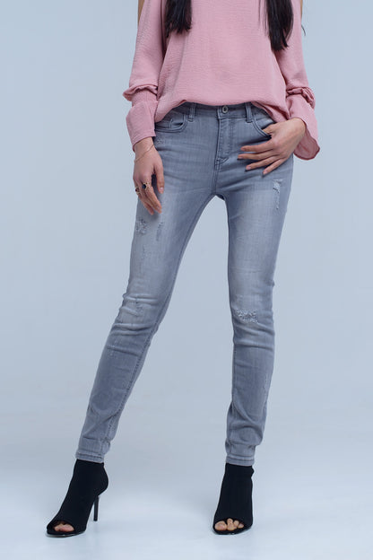 Gray jeans with rips detailJeans