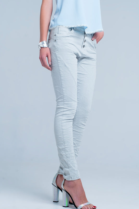 Q2 Grey Low rise boyfriend jeans