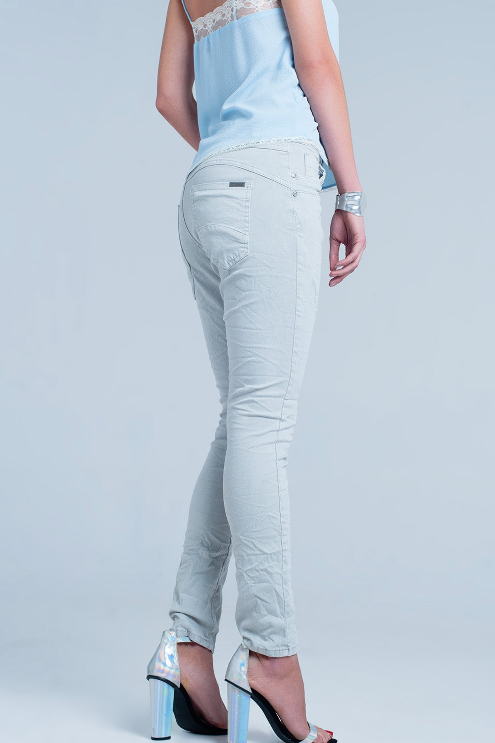 Grey Low rise boyfriend jeansJeans