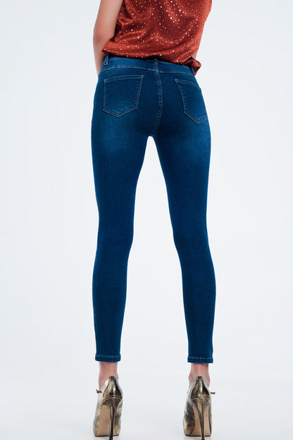 High rise premium jeans in dark wash blueJeans