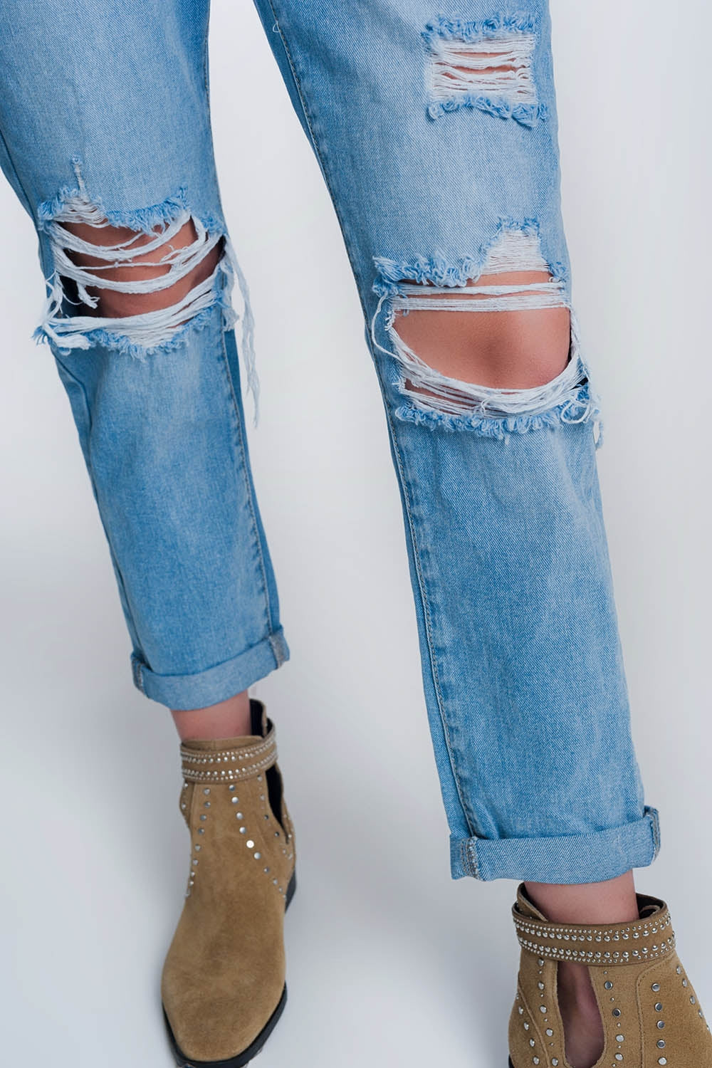 high waist mom jeans with button frontJeans