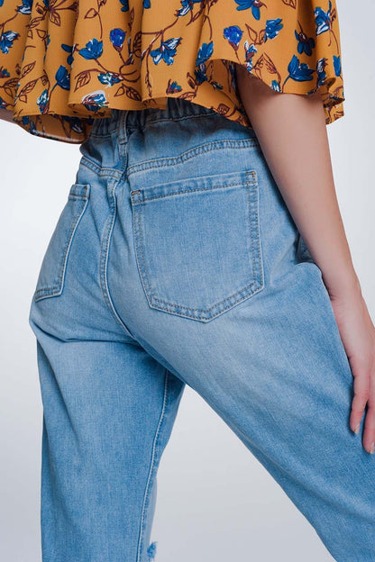 high waist mom jeans with button frontJeans