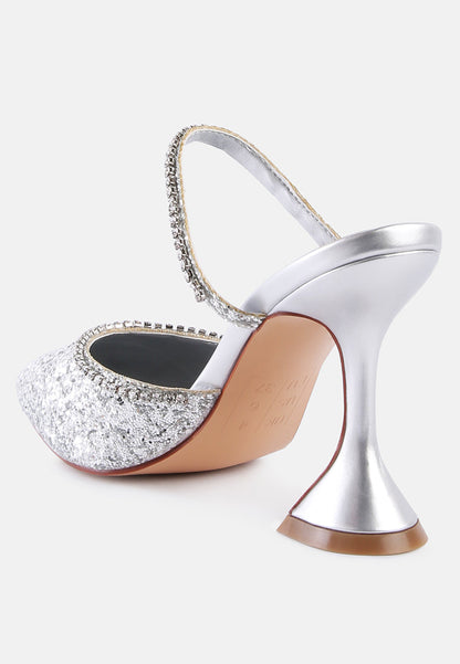 iris glitter diamante embellished spool heel sandals-2