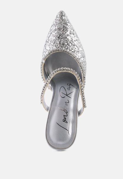 iris glitter diamante embellished spool heel sandals-3