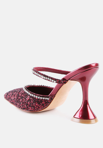 iris glitter diamante embellished spool heel sandals-7