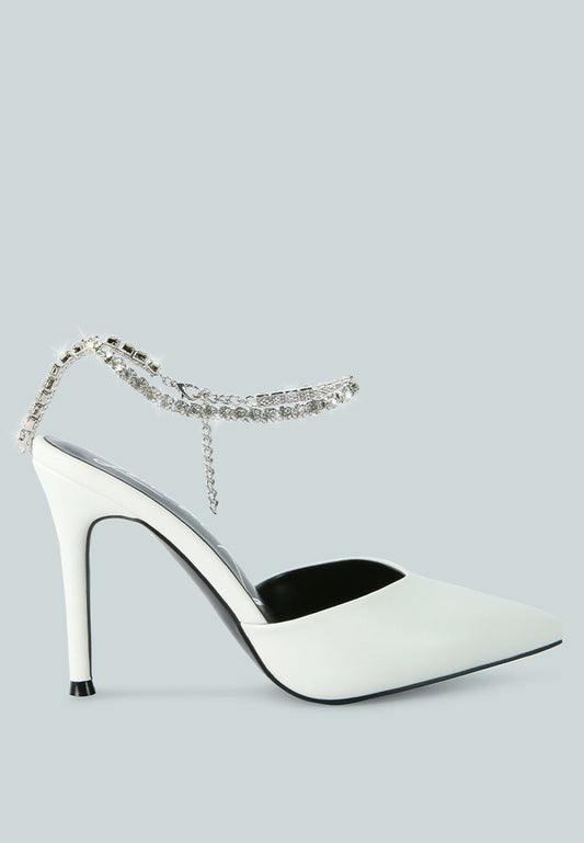 joyce diamante embellished stiletto mule sandals-0