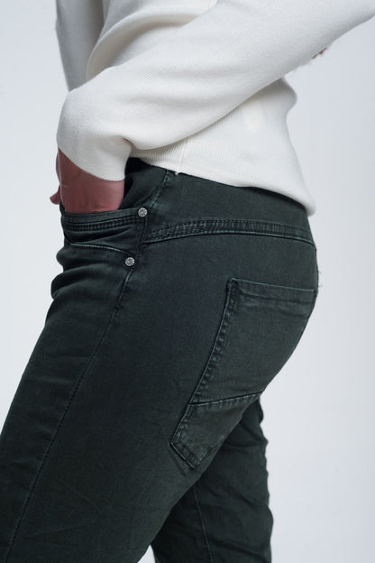 Khaki jeans with button closureJeans