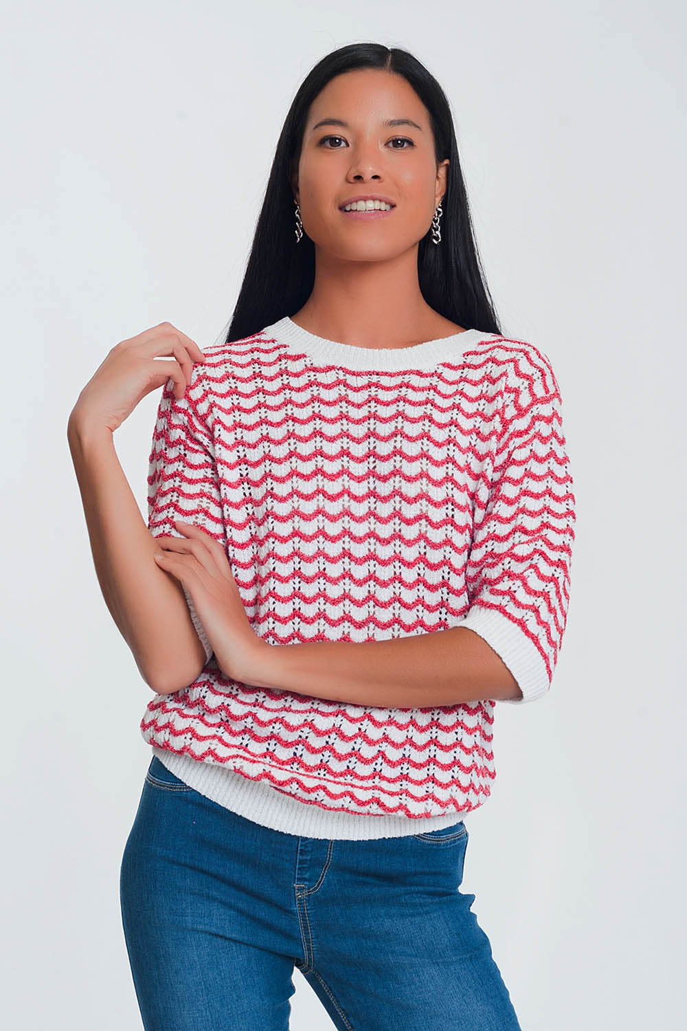 Q2 Knit jumper in red