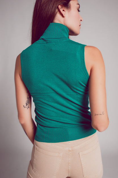 Knitted tank jumper in greenSweaters