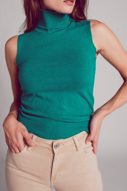 Knitted tank jumper in greenSweaters