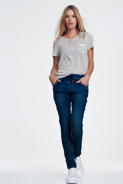 Relaxed sportspant jeans with draw cordJeans