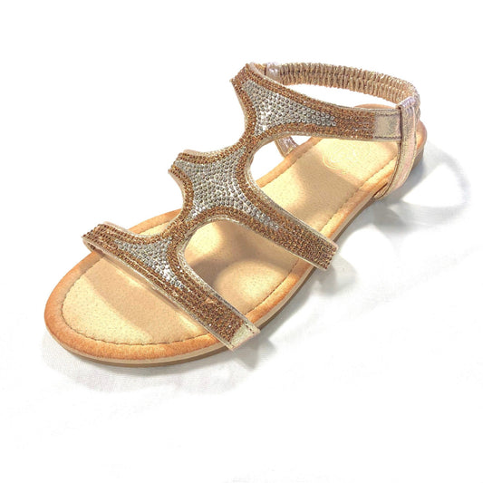 Champagne Rose Gold Strappy Sandals Posh Styles Apparel