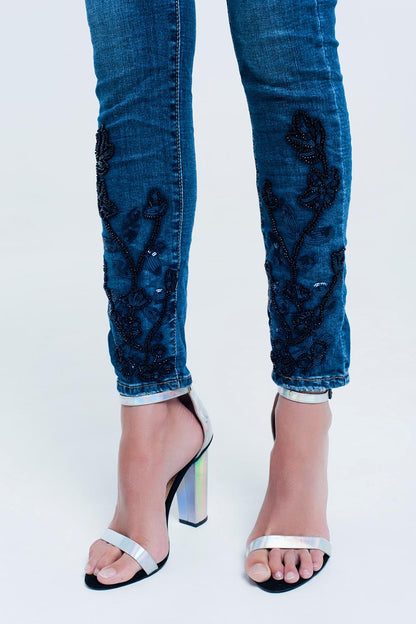 Skinny Blue jeans with strassJeans