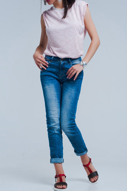 Q2 Skinny jeans with crinkle effect