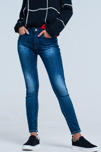 Q2 Skinny Jeans with detail Embroidered Pocket