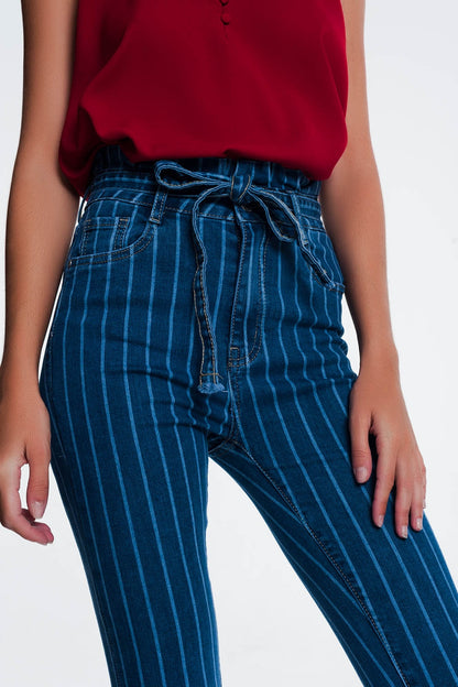Q2 skinny jeans with pinstripe