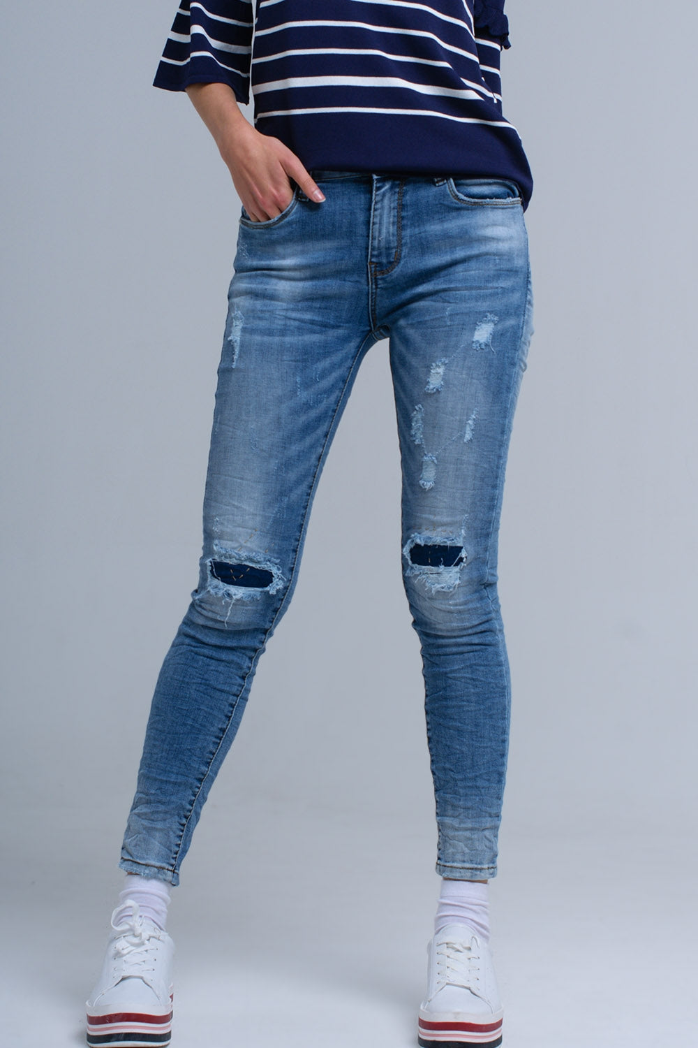 Skinny jeans with ripsJeans