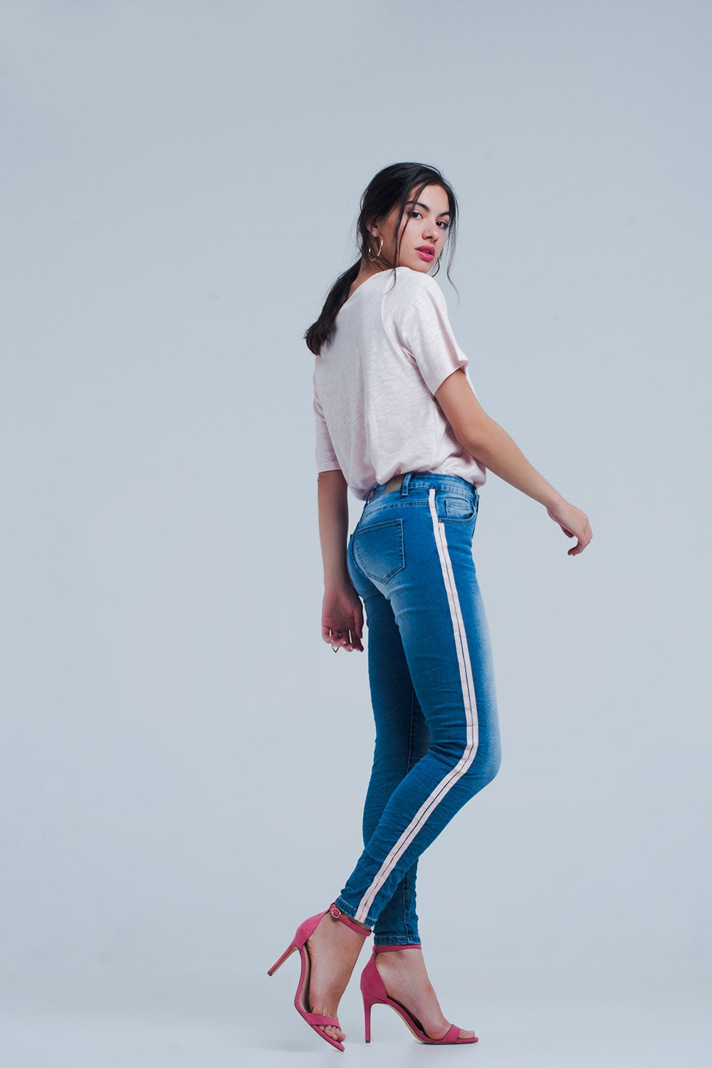 Skinny jeans with side seam stripesJeans