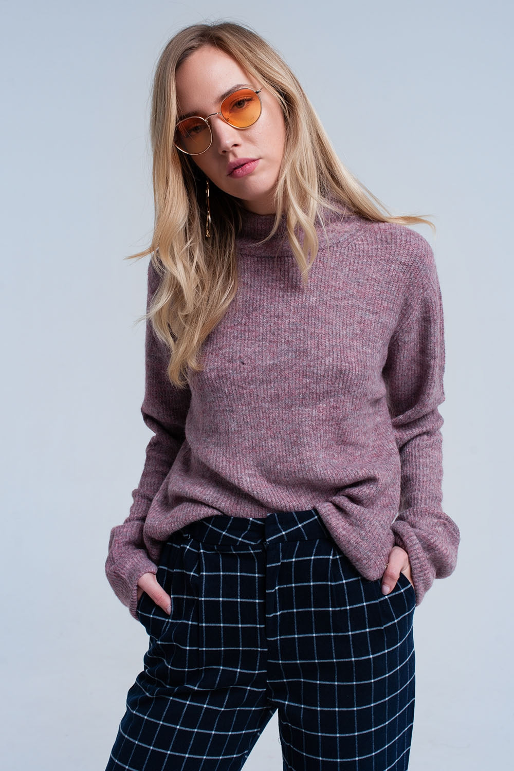 Q2 Soft knit lilac sweater