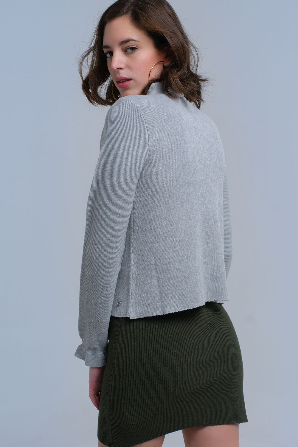 Sweater with ruffle in graySweaters