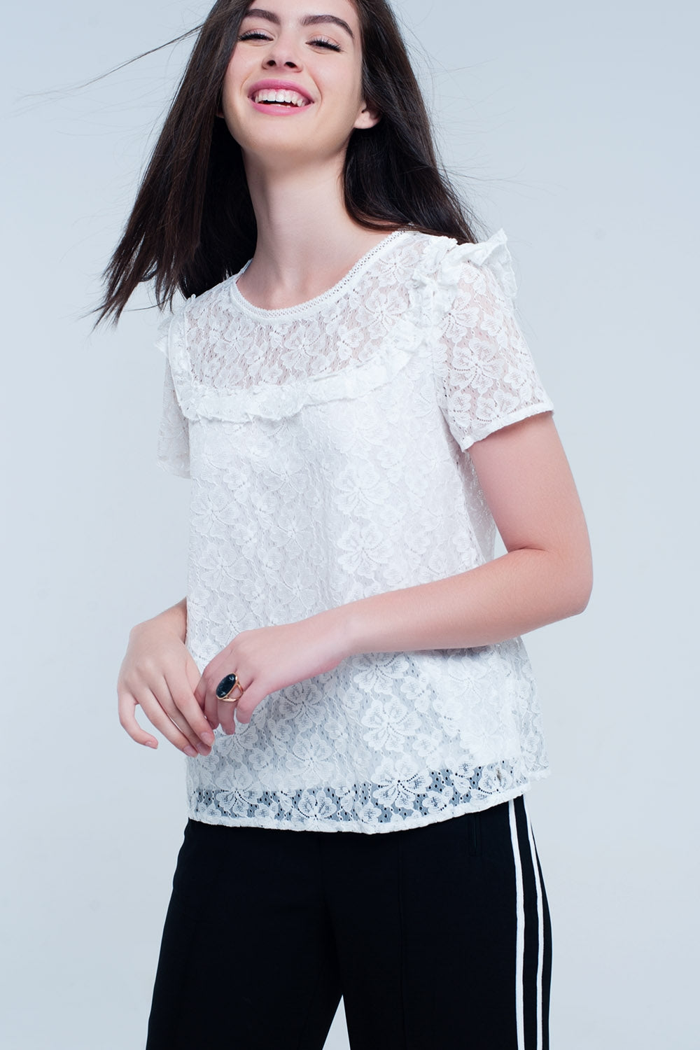 White embroidered topShirts
