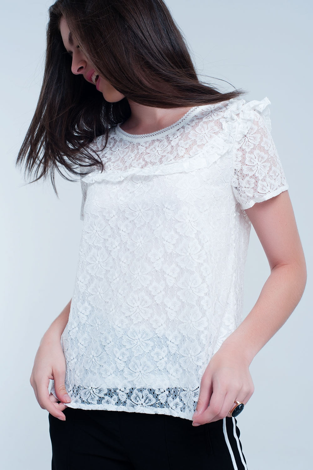 White embroidered topShirts