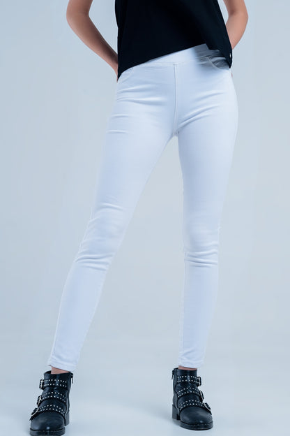 Q2 White Jeggings with back pockets