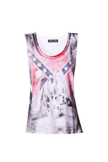 White vest with flag print