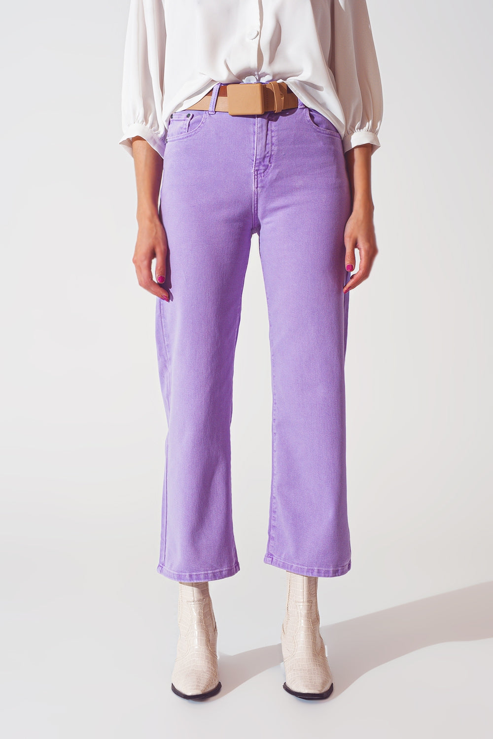 Wide leg jeans in purpleJeans