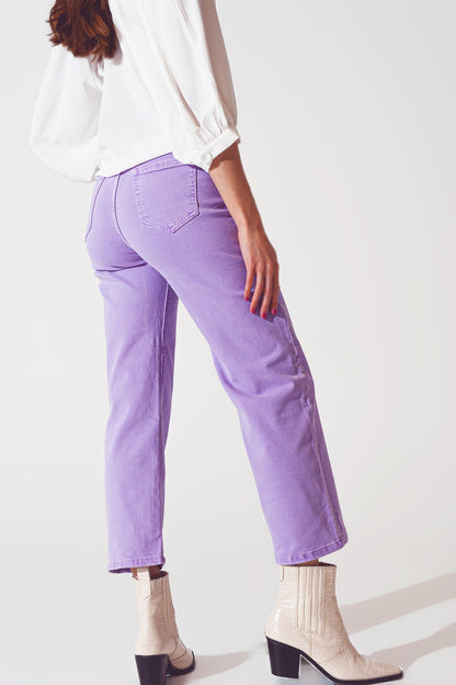 Wide leg jeans in purpleJeans