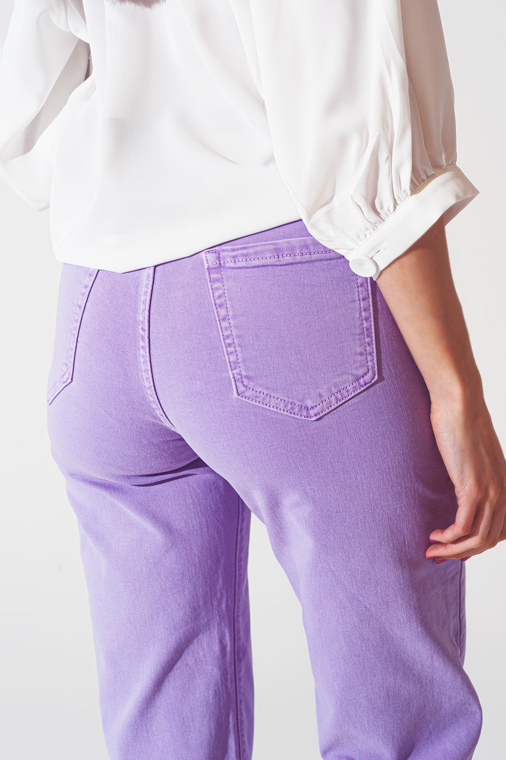 Wide leg jeans in purpleJeans