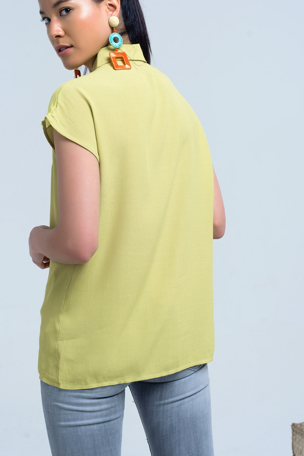 Yellow shirt with mesh detailShirts